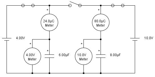 Two Charged Capacitors